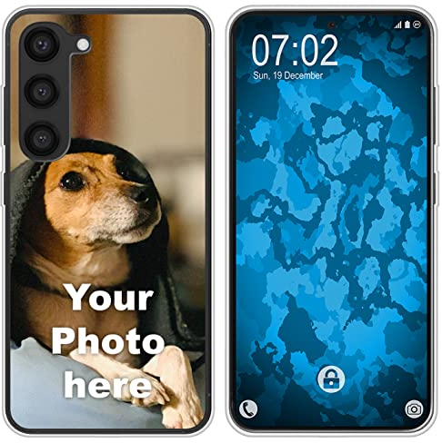 PhoneNatic personalisierte Handyhülle für Galaxy S23 Custom Case in Clear zum selbst gestalten mit eigenem Foto Bild Text individuell