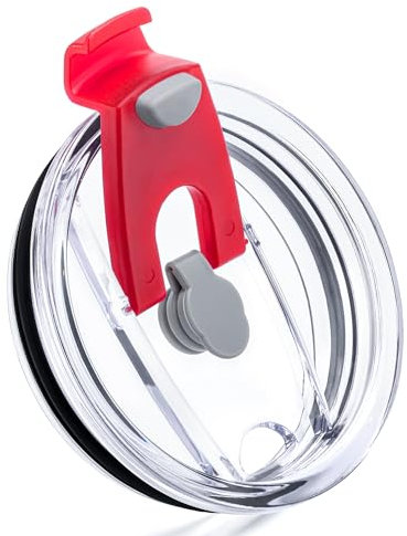 Prurex 20 oz Tumbler Lids,Replacement Lid for 20 oz Yeti Rambler,Old Style Rtic and More,Straw Friendly, 20 oz Tumbler,Cup Cover (Red)