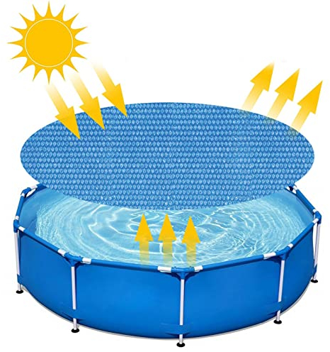 Cubierta de piscina redonda, cubierta solar de 180 cm de diámetro, cubierta solar para piscina redonda, para piscina hinchable, lona térmica, cubierta solar para calefacción de piscina
