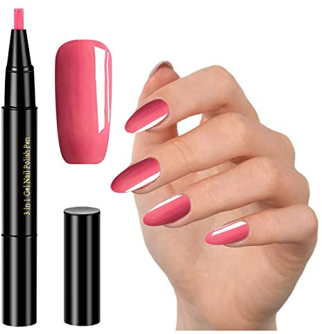Vipomkowa 19 Colors Nail Polish Pen, 3 in 1 One Step Gel Pen - Need To Use UV LED Lamp for Drying Brush Art DIY Drawing Marker Decoration, 1PC, 2.0 millilitre