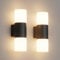 Klighten 2 Stück Außenwandleuchten E27 Up and Down, Wandleuchten Außen/Innen 2 flammig, Schwarz Außenlampe, IP65 Aussenlampe, Außenleuchte Aluminium, Wandlampe für Eingang Terrass, ohne Leuchtmittel