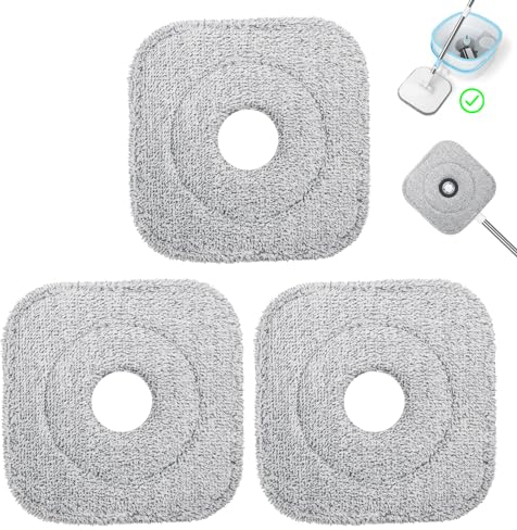 Withosent 3er Set Wischmopp Bezug, Mikrofaser Wischmopp Ersatzköpfe, Bodenwischer Ersatzbezug Eckig, Saugfähiger Waschmaschinenfest Nass- und Trockengebrauch, Mopp Pads für Bodenwischer Set