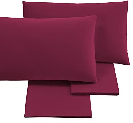 Puraluna CUORE - Completo Letto Matrimoniale | set di lenzuola | MADE IN ITALY | sotto con angoli (Bordeaux, Matrimoniale)