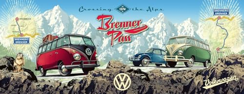 Ravensburger Puzzle 12000443 - Mit dem Bulli über den Brenner - 1000 Teile Puzzle für Erwachsene und Kinder ab 14 Jahren, Geschenk für VW Bulli Fans