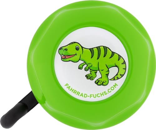 Fahrradklingel Kinder - Dino Grün - Fahrradklingel Kinder Jungen, Klingel Kinderfahrrad, Klingel Laufrad - klingelt laut, einfache Montage