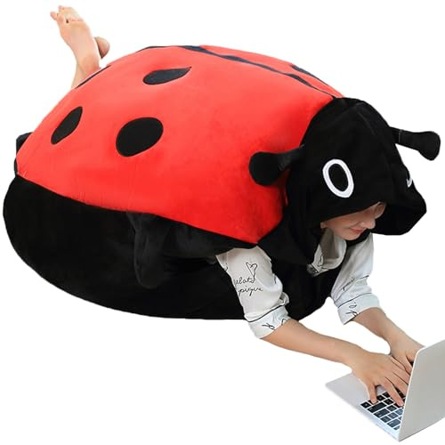 WPJBDS Ladybug Pillow Wearable Plush Giant Ladybug Pillow Cute Funny Ladybug Wearable Pillow Funny Cosplay Plush Cushion Stuffed Decorative Pillows(Size:150cm/59inch)