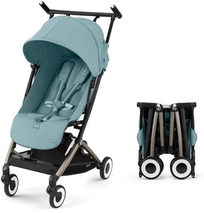 Cybex Libelle 2 Travel pockit Baby Stroller - Lightweight Carry-On Travel Stroller for Airplane with One-Hand Recline, Compatible with CYBEX Car Seats, Stormy Blue