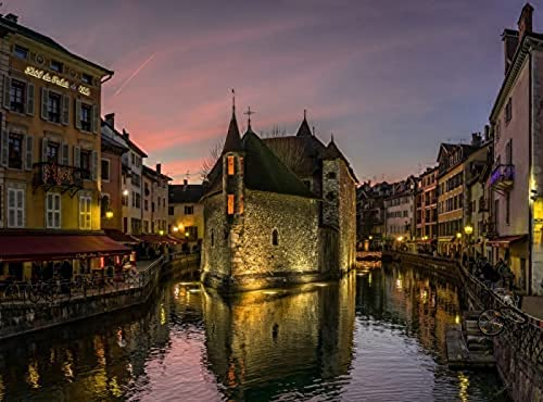 IGHSNZUH 1000 Teile Puzzle Annecy Town Puzzles for Erwachsene Teenager Puzzle, Puzzle for Kinder, Gehirn-Challenge-Puzzle for Kinder, Lernspiele, Geschenk