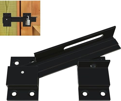 VANROUG Flip Gate Latch Lock with Padlock Hole, Flip Latch Safety Door Bolt, Garage Door Locks, Aluminum Alloy Adjustable Door Latch Barn Door Lock Fence Door Lock Latch