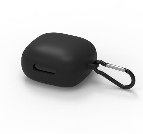 GEEKRIA Silikon-Schutzhülle für Soundcore by Anker P40i True Wireless Earbuds, Schutzhülle mit Schlüsselanhänger-Haken, Ladeanschluss, Front-LED sichtbar (schwarz)