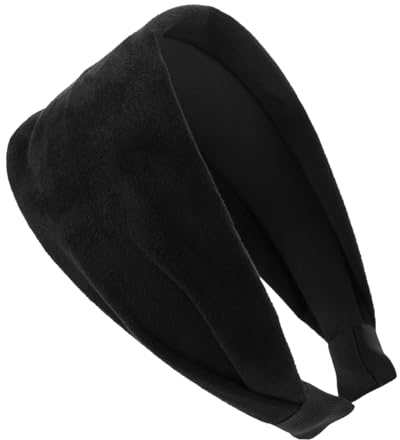 axy Breiter Haarreif mit leichtem Flanell Wunderschön Damen Stirnband Haarschmuck Haarreifen Hairband HR10A (Schwarz)