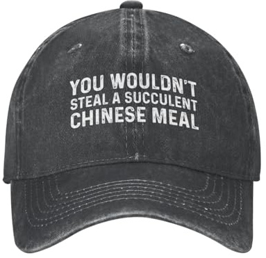 NLWQEKV You Wouldn't Steal A Succulent Chinese Meal Cap Women Baseball Hats Adjustable Cap Black