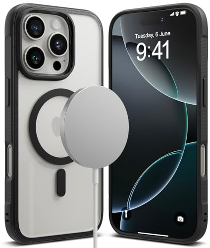 Ringke for iPhone 16 Pro Max Case, Fusion Bold (Magnetic Black) | Compatible with MagSafe, Rugged & Shockproof Bold Frame, Anti-Scratch Transparent Back, Non-Slip Side Grip