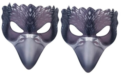VALICLUD 2 piezas máscara de cuervo máscara de mascarada traje de cuervo negro máscara de búho el pico de disfraz de halloween disfraz de halloween máscara de pico media máscara de piel