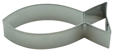BekkiB - Ausstecher Christen-Fisch - ca. 8,7 x 3,6 cm - Spülmaschinengeeignete Fisch-Ausstechform aus Edelstahl - Zum Backen von Plätzchen - 2291