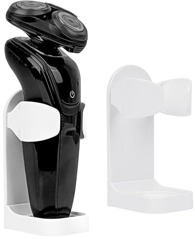 Linkidea Lot de 2 crochets adhésifs pour rasoir électrique, support mural réglable pour rasoir électrique, organisateur de douche pour rasoir électrique Braun série 5, série 6