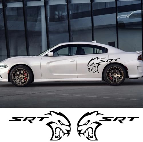 NonWoohdf 2 STÜCKE Autoaufkleber Widebody Red Eye Demon Vinyl Film Aufkleber, passend für Dodge Mopar Challenger SRT Hellcat Tuning Zubehör