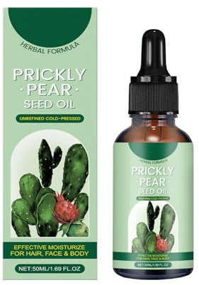 Kaktusfeigenkernöl Bio Kaltgepresst, Prickly Pear Seed Oil, Reines Kaktus Ätherische Öle, Kaltgepresstes Kaktusfeigenöl, Natürliche Feigenkaktusöl, zur Straffung Befeuchtung für Alle Hauttypen