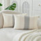 JELLYMONI Kissenbezüge Boho 30x50cm 2er Set Hellgrau Kissenhülle Gestreift Polyester Zierkissenbezüge mit Reißverschluss Dekokissen Sofakissenbezug Wurfkissenbezug für Sofa Wohnzimmer (KEIN Einsatz)