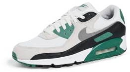 Nike Men's Air Max 90 Sneakers, White/Smoke Grey/Evergreen, 9.5 UK