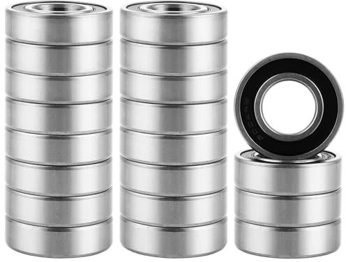 Oungy 20 Stück 6004-2RS Kugellager, 20x42x12mm Rillenkugellager, Doppelt Versiegelt Mini Kugellager, Hochgeschwindigkeits-kugellager für DIY, FräSmaschinen, Maschinen und Werkzeuge