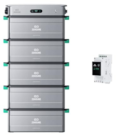 Zendure SolarFlow 2400 AC Stockage Énergie IA, 2400W, et 5x AB3000X | 17,28kWh Extensible, Gestion Puissance Couplée IA AC, Stockage Domestique, Entrée/Sortie 2400W, 17,28kWh Extensible, TOU