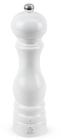 PEUGEOT - Salzmühle Paris u‘Select 22 cm - 6 voreingestellte Mahlgrade - Innovatives Zirlion-Mahlwerk für pulverfeines Salz - Aus PEFC-zertifiziertem Holz - Französisches Know-how - Weiß lackiert