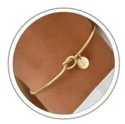 Turandoss Armreif Gold Armband Damen Gold/Silber, Armband mit Buchstaben | Armkette Damen Gold, Geschenke für Frauen Freundin Mädchen, Armband mit Buchstaben A-Z, Armbänder Gold Wasserfest