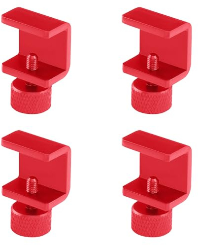 ELFJMZP Verstellbare 3D-Drucker Bettklammern - Aluminiumlegierung Heißbett-Glasklammern für Ender 3/3 Pro/V2, CR-10, Ender 5, Anet A8, Prusa i3-4PCS (Rot)