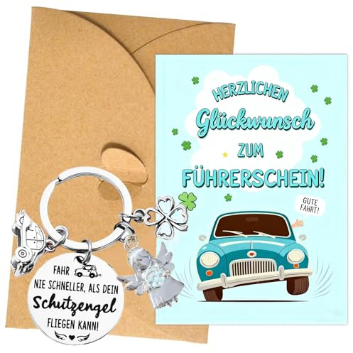 Schlüsselanhänger Führerschein Bestanden Geschenk,Drive Safe Schlüsselanhänger Führerschein Geschenke - Blau