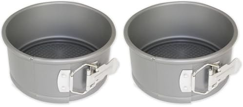 PME SPR063 Silver Anodised Springform Cake Pan 6 x 3-Inch Deep (Pack of 2)