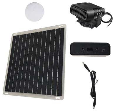 Luocute Portable Solar Panel Heater, Efficient Solar Energy Conversion with Rechargeable Battery Pack, Electric Space Heaters for Car Pet Bed Greenhouse Chicken Coop Defrosting