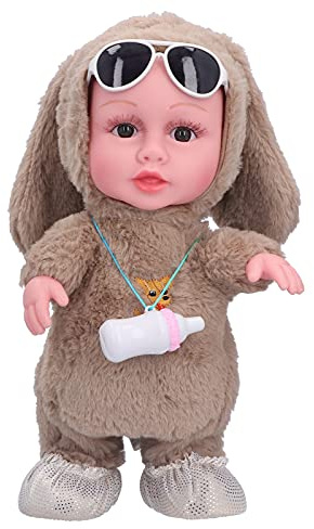 MDKSOUITY Elektrische Plüschpuppe für Kleinkinder, singend, tanzend, gehend, sprechend, nachplappernd, kleines Mädchen, interaktives Lernspielzeug mit realistischen Funktionen, niedlichem
