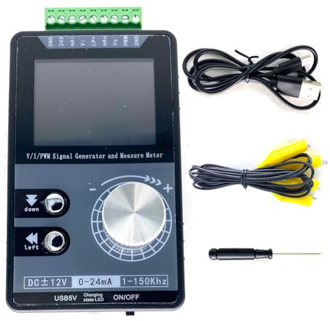 Akfldms Generador de Señales de Pulso PWM con Fuente de Voltaje y Corriente Portátil con Pantalla A Color Mejorada, Entrada de Pantalla A Color de 10-20 MA/4-20 MA.