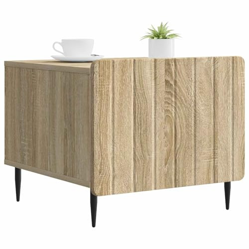 vidaXL Couchtisch Sonoma-Eiche 49 x 50 x 42 cm Holzwerkstoff, Eleganter Vintage Couchtisch, rechteckig, mit Zwei Ablagen, stilvolles Möbelstück für Dein Wohnzimmer
