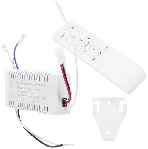 DOITOOL Kit de Control Remoto Inalámbrico para Ventilador de Techo Blanco Motor Dc, 6 Velocidades y Temporizador de 1/2/4 Horas para Estable