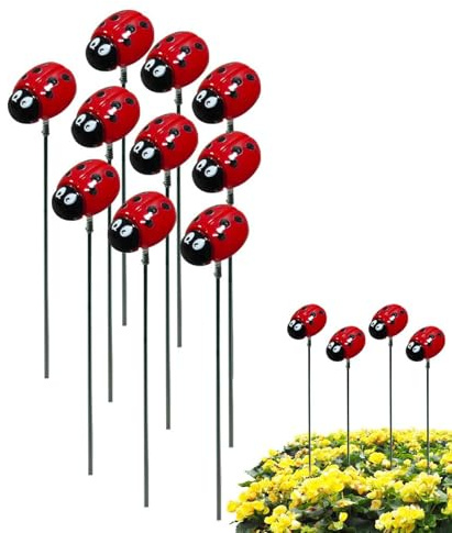 Piquet de Jardin 10 Pièces de 30 cm 3D Imperméable Artificiel | Décor de Jardin en Forme de Pour Parc Terrasse Parterre Pelouse Balcon