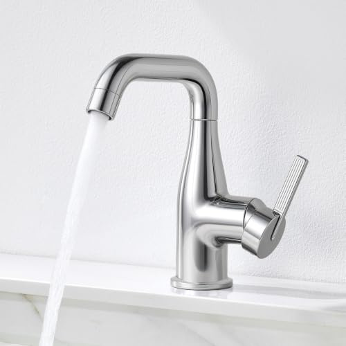 CECIPA Robinet lavabo pour vasque – Démarrage à froid & Économies d‘eau | Robinet de salle de bain pivotant 360°, Économe en eau et énergie, sécurité sans plomb, Hauteur de sortie 150 mm