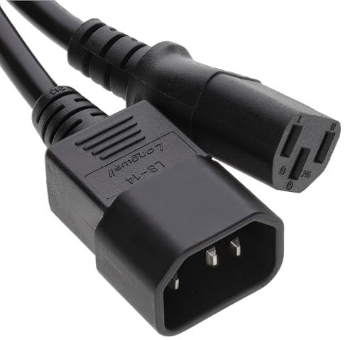 kenable Power Extension Cable IEC C14 Male to C13 Female UPS Lead for PC Monitor Server PDU 5m Black