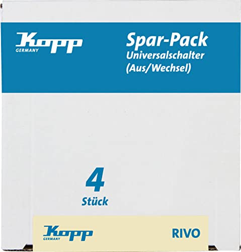 Kopp Spar-Pack: 4 Rivo Universalschalter (Aus- und Wechselschalter),581601056
