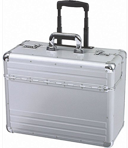 Alumaxx Alu-Pilotenkoffer 48x38x23 cm mit Trolleysystem silber