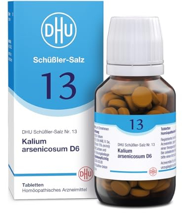 DHU Schüßler-Salz Nr. 13 Kalium arsenicosum D12 – Das Mineralsalz der Haut – das Original – umweltfreundlich im Arzneiglas, 200 St. Tabletten