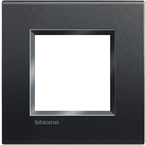 BTicino LNA4802AR Plaque Livinglight Neutre, 2 Modules, Anthracite