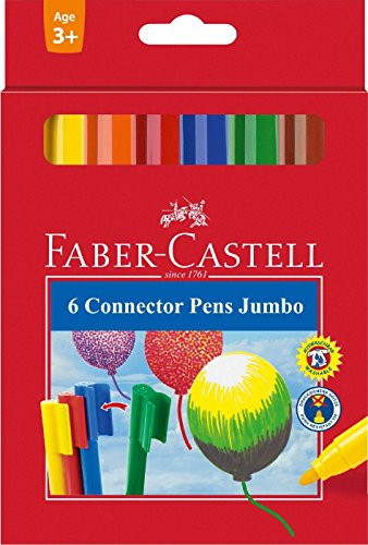 Faber-Castell 155208 - Filzstift Jumbo Connector Pen, 6er Etui