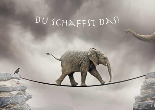 modern times Postkarte LUSTIG - Motiv: DU SCHAFFST DAS, Anlass: Fun Alles Gute/Wünsche, Künstler/Verlag KOLBE, Sigi/GETTY IMAGES, Größe: A6