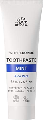 Urtekram Zahnpasta mit Minze und Aloe Vera – Frische Zahnpasta mit Fluoridschutz – Bio vegane natürliche Inhaltsstoffe – Urtekram Dental, 75 ml (1er Pack)
