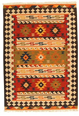 Kilim Carpets by Jalal Teppich Kilim Sivas 2 rot/mehrfarbig 140 X 200 cm