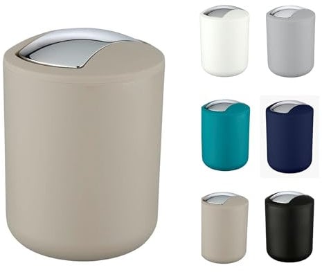 WK Brasilia Matt Finish 6.5 Ltr Swing Bin (Beige)