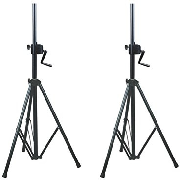 2 x NJS Wind Up Speaker Stand Winch 35mm Heavy Duty 60kg SWL 2M