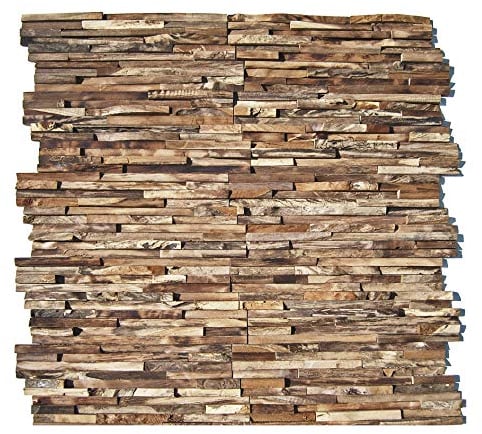 HO-006-1 Teakholz Paneele - 3D Wandverkleidung Holz Wandverblender Wandpaneele Holz-Design Wanddekoration - Fliesen Lager Verkauf Stein-Mosaik Herne NRW